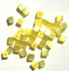 40 4mm Yellow Fiber Optic Cats Eye Cube Beads